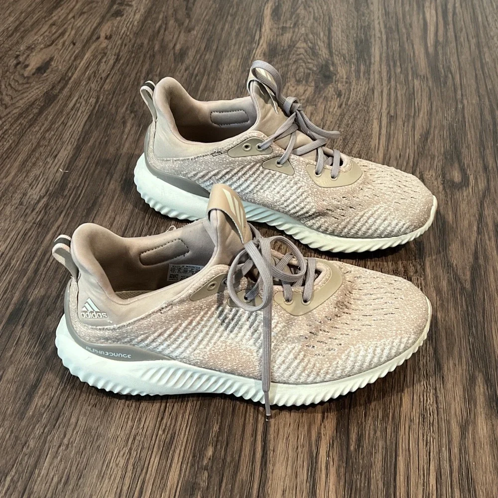 Adidas Women's Alphabounce Running Shoes Ash Pearl AC6916 Size 6.5